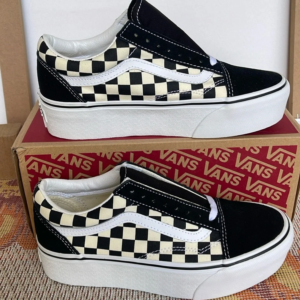 Vans WMNS Old Skool Stacked  Checkerboard Black/Classic VN0A7Q5MTYQ Platforms